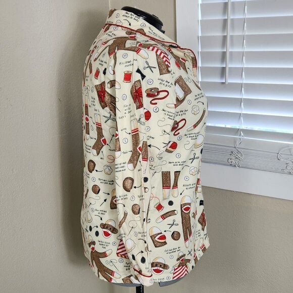Nick & Nora How to Sew A Sock Monkey Pajamas Y2k Size XXL Plus Size - Picture 6 of 16